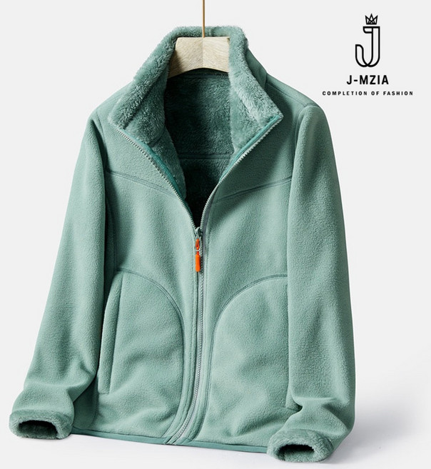 제이엠지아 남녀공용 커플 양면기모 집업 폴라폴리스 여성 도톰 플리스 맨투맨 추동 따뜻한 코트남