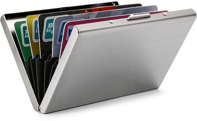 簡約不銹鋼金屬卡包 男士超薄小巧卡片套 女大容量高檔名片卡盒