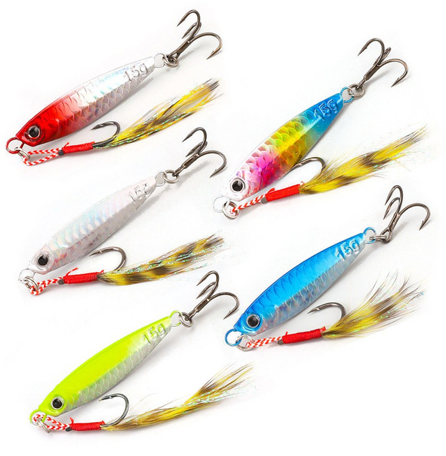 더놀자 루기 메탈지그 5개 세트, 1세트, 20g, 혼합색상