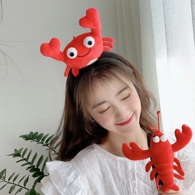 졸업사진 파티 꽃게 머리띠 랍스터 헤어밴드 할로윈 랍스타 행사, B.랍스타 머리띠