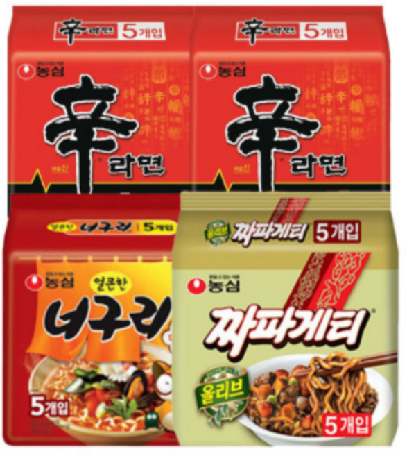 신라면 10입 + 너구리 5입 + 짜파게티 5입 (총 20봉)