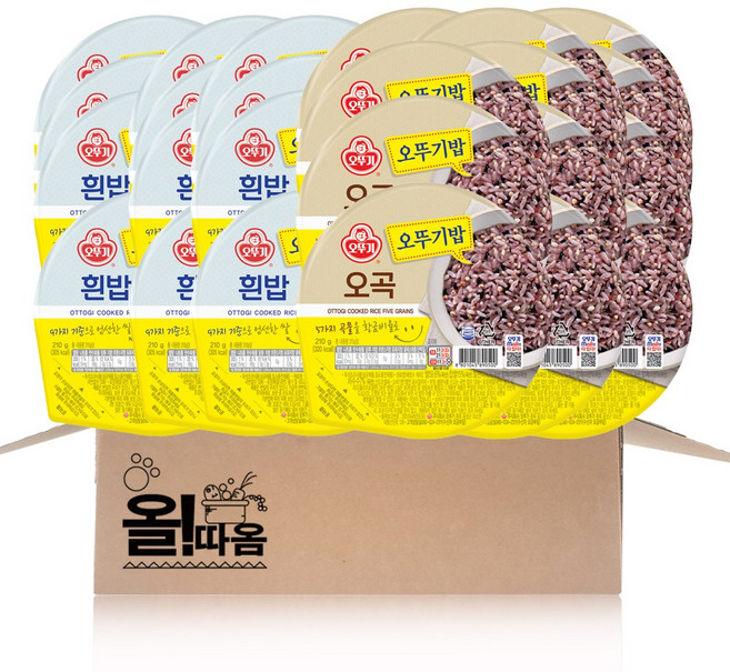 오뚜기 맛있는 즉석밥 2종 기획세트 5호(흰밥 210g 12+오곡 210g 12)