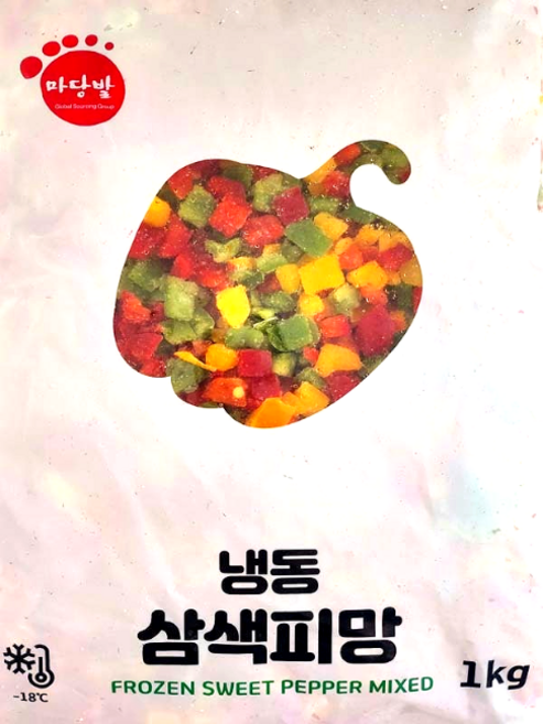 마당발 냉동 삼색피망(다이스), 1개, 1kg
