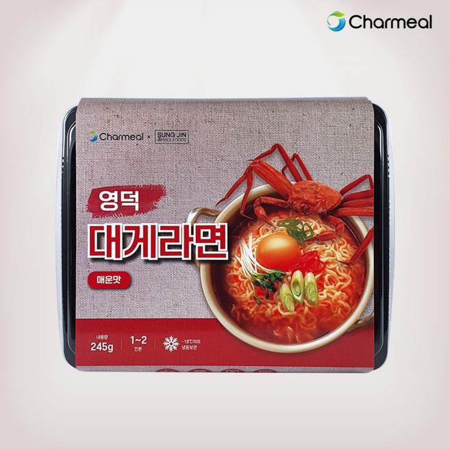 성진홀푸드 영덕 붉은 대게 자숙 홍게 라면 매운맛 간편 홈쿡 밀키트, 1개