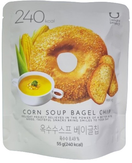 딜라이트 프로젝트 옥수수스프맛 베이글칩, 5개, 55g