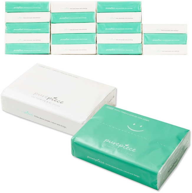 퓨어피스 먼지없는 여행용티슈, 20개, 100매입