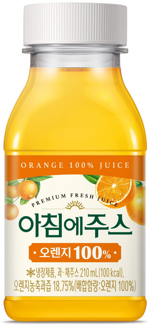 서울우유 아침에주스 오렌지, 12개, 210ml