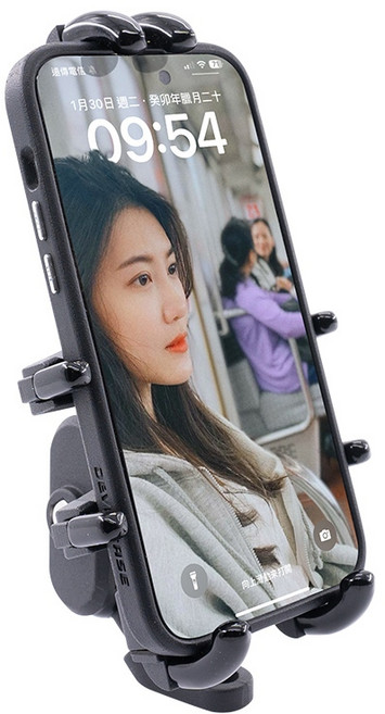 【風之守護】機車騎士 八爪機車手機架(Gogoro可用), 黑色, AA300189