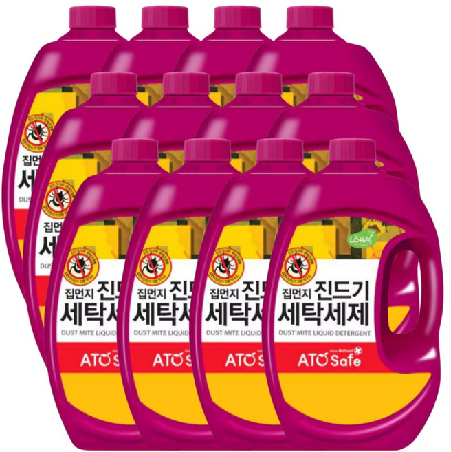 아토세이프 진드기 세탁세제 일반 드럼 겸용, 2.5L, 16개