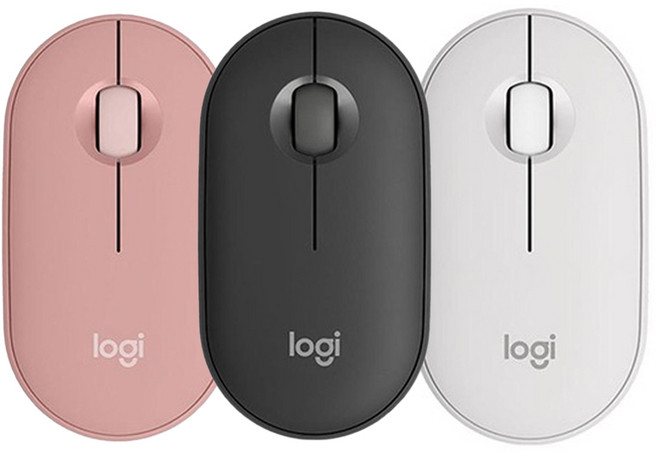 로지텍 무소음 무선 마우스 Pebble M350S, 도브화이트