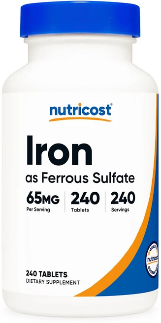 뉴트리코스트 철분 애즈 페로스 설페이트 타블렛, 240정, 1개 - 쿠팡