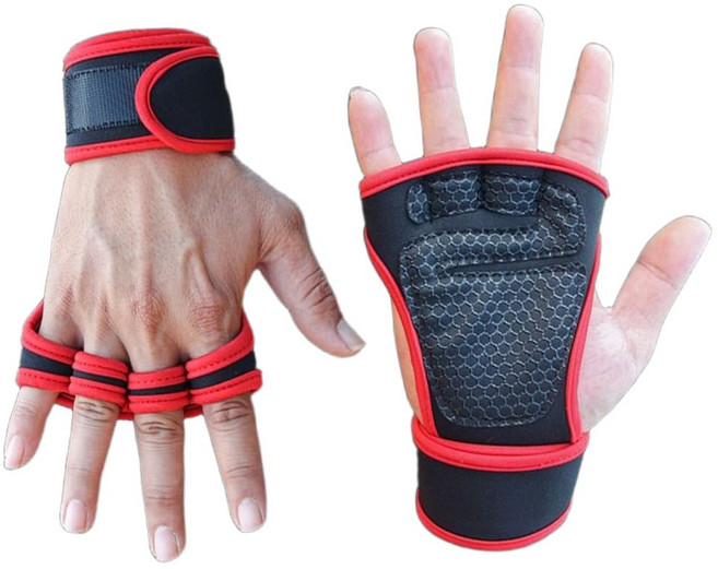 토도판다 헬스 철봉 운동 장갑, 레드, 1개