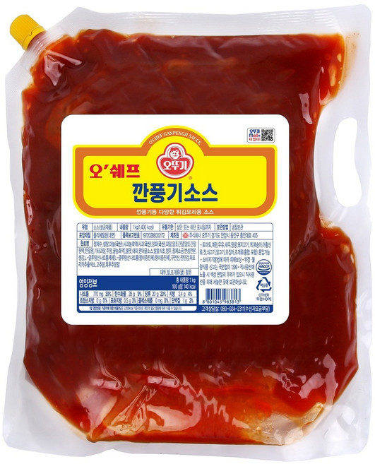 깐풍기소스 오뚜기 냉장 1Kg, 1개, 1L