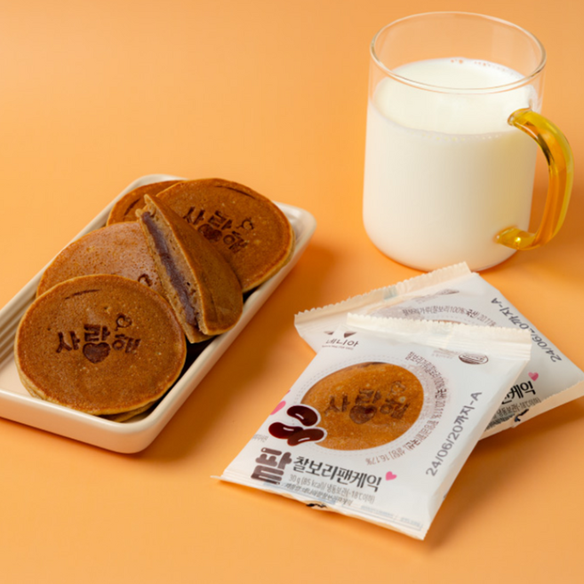 네니아 사랑해 팥 찰보리 팬케익 (냉동), 600g, 1개