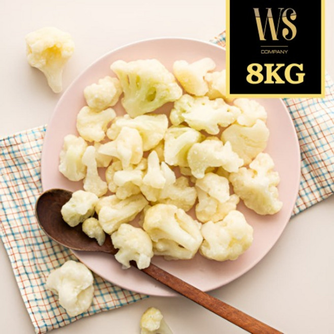 냉동 컬리플라워 4-6cm절단 8kg[ 냉동야채 업소용 대용량 야채 채소 ], 8개, 1kg
