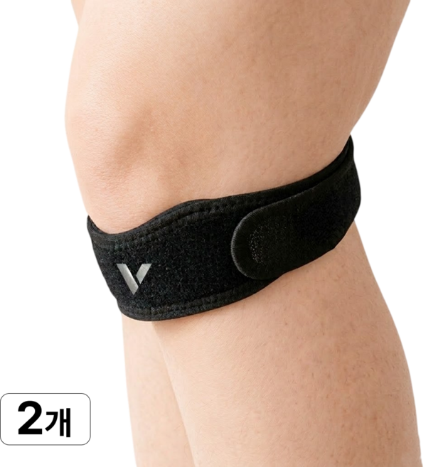비바케어 고탄력 슬개골 슬개건 무릎보호대, 블랙, 2개