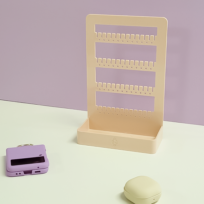 걸링 올인원 귀걸이 진열대 거치대 악세사리보관함, 크림치즈, 1개