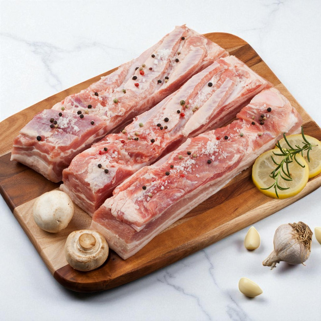 잡내없는 암돼지만 약 4cm 통 삼겹살 보쌈용 수육용 돼지고기 (냉동), 1kg, 2개