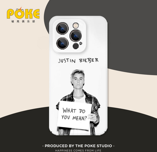 POKE 賈斯汀比伯 Justin Bieber 手機殼 適用於 iPhone 16 Pro / 15 Pro Max, 1個, 其他型號請聯系客服iPhone 16 pro
