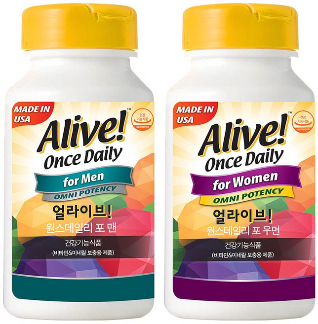 얼라이브 원스데일리 종합비타민 남성여성세트, 60정, 1세트, 60정X2