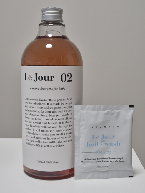 [정품출고] Le Jour 02 르주르 유아 액체세제 [드럼 일반 겸용] 1L *1개 + 삶는 클리닝 본품 1개 증정25g, 1개