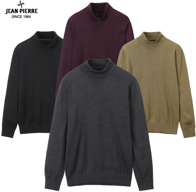 쟌피엘 백화점용 남자 울 반목 폴라티 니트 터틀넥