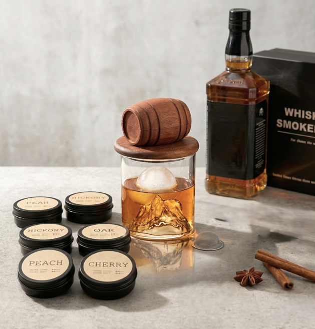 시컬리 위스키 스모커 키트 칵테일 훈연기 세트, 1개, 우드칩6종+훈연기만