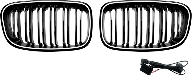 BMW F20 F21/ LCI 2011-2019 키드니 그릴 라이트 포함 인렛 메쉬 트림 스타일링 프론트 범퍼 라디에이터 그, 02 2011-2014Style B