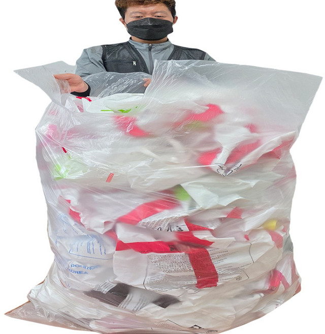 국내산A급 특대형 초대형 손잡이형/평판형 아파트 빌딩 관공서 학교 대형비닐봉투 재활용비닐, 100개, 200L, 종량제형 200리터특대형, 타공 유 투명