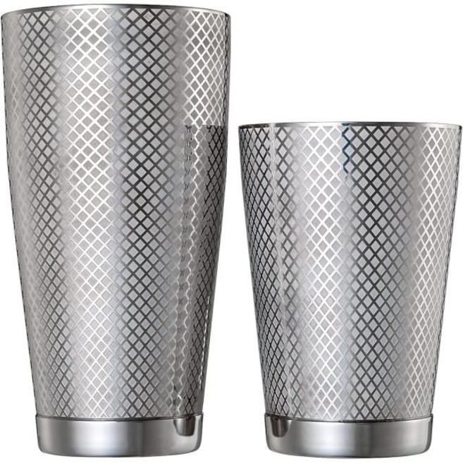 Barfly 다이아몬드 격자 칵테일 셰이커 세트 앤티크 구리(색상 모음), Stainless Steel, 18 oz & 28 oz Set, 1개