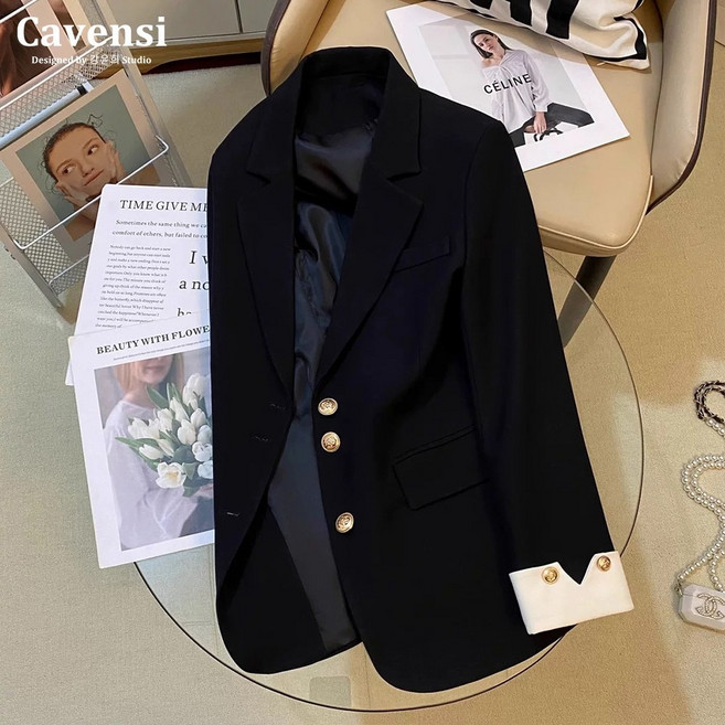 Cavensi 法式氣質 金扣 西裝外套