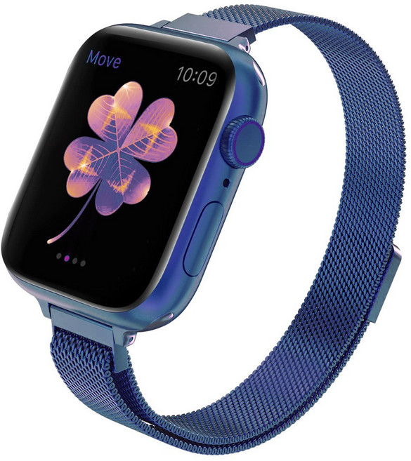 Fegwilde 애플워치 호환 슬림 메탈 자석형 정품밀레니즈 루프 스트랩 46/41/40/38/49/45/44/42mm 11 10 9 8 3 울트라1/2/3 SE1/2/3 밴드, 파란색