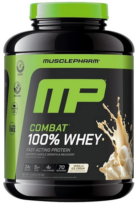 MusclePharm 컴뱃 100% 유청 단백질 파우더 70회 분량, 2.3kg, 1개 - 쿠팡