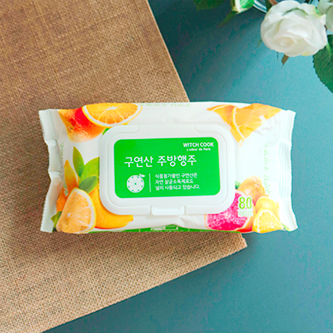 위치쿡 세균싹 구연산 물티슈 주방행주 80매, 80개입, 1개