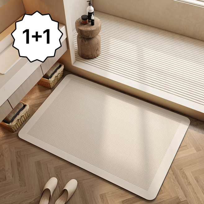 1+1 르코이 물기순삭 발매트 규조토 욕실매트 폭신폭신 세탁가능 논슬립 no.3, 2개, 3번타입
