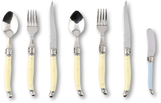 날다옥쓰 절삭력~굿 양식 나이프 2셋트 커트러리 라귀올, 1세트, 수저2p+포크2p+나이프2p+버터나이프1p, 레몬