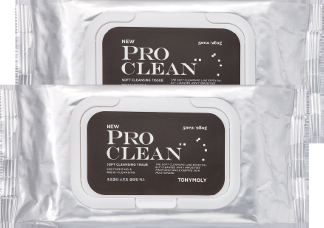 토니모리 2pack프로클린 소프트 클렌징 티슈 50매*2, 1