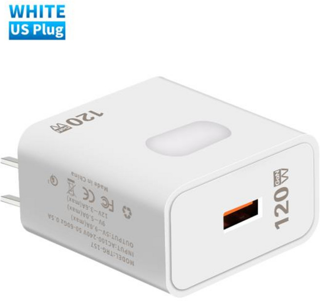 120W GaN USB 충전기 3.0 고속 충전 C 타입 케이블 샤오미 삼성 아이폰 충전기용 휴대폰 어댑터, 03 White US, 1개
