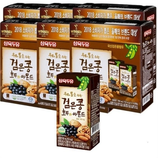 기타 삼육두유 검은콩 호두와 아몬드 190ml 96개, 기본