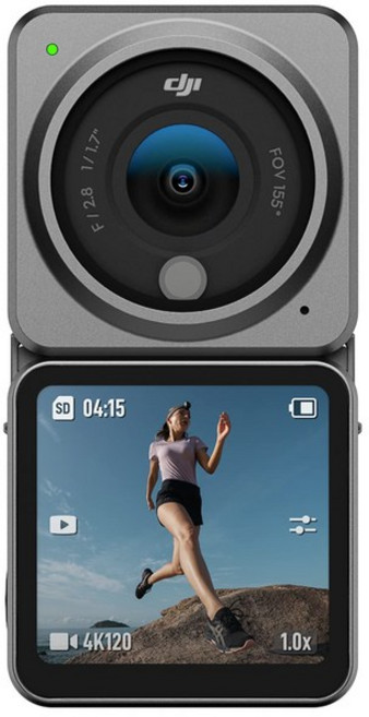 [] DJI Action 2 Dual Screen 콤보 4K 액션 카메라 듀얼 OLED 터치 스크린 초광각 155°FOV 짐벌 자기로 장착 손떨림 보정 기술 방수 카메라 Vlog나 액션 스포츠 촬영 내충격성 방진성 8배 슬로우 모션 오토바이용 카메라 아웃도어용 카메라