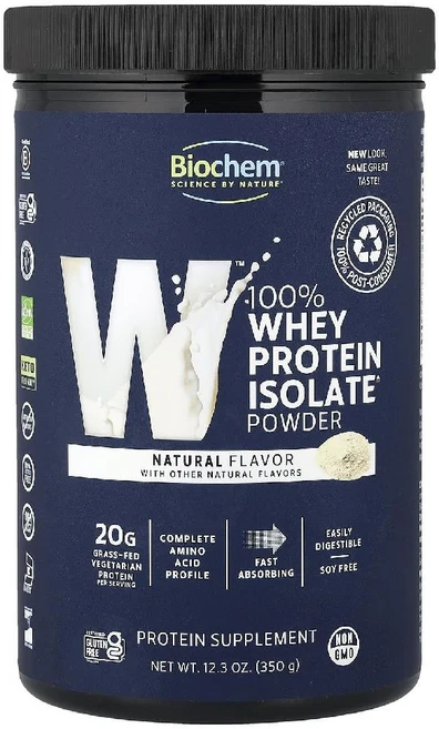 바이오켐 프로틴 WHEY 아이솔 단백질 파우더 헬스 쉐이크 내추럴맛 분말 350g - 쿠팡