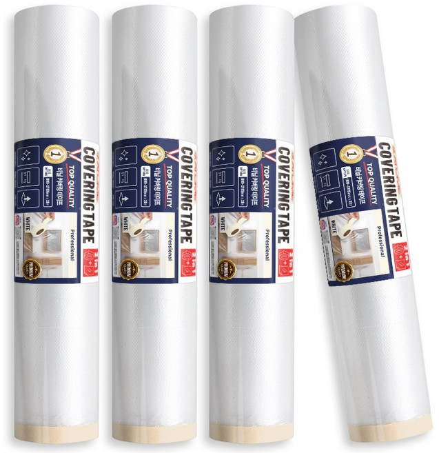 아뜰라임 프리미엄 보양 카바링 커바링 비닐 마스킹 테이프 화이트, 4개