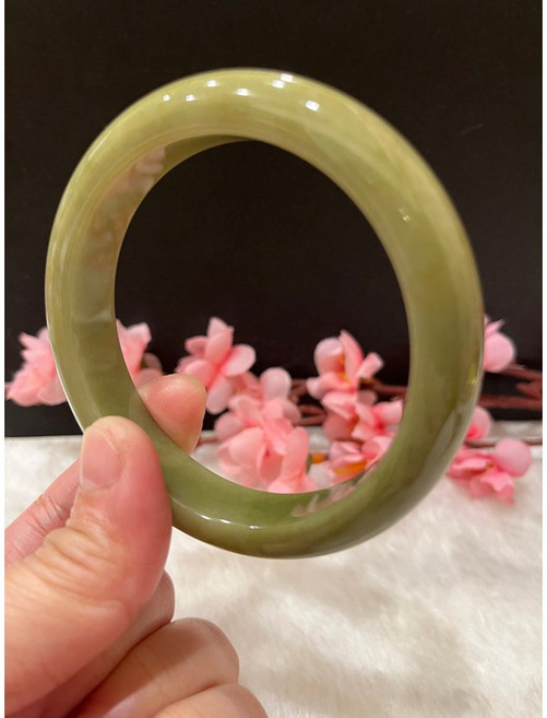 黃翡玉鐲 61.5mm A貨 附台灣大證