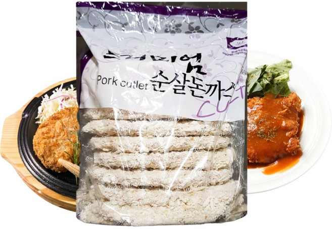 얇은 돼지고기 돈까스 1.5kg 커틀렛 튀김 돈가스 반찬 어린이집 분식집 식당, 1개