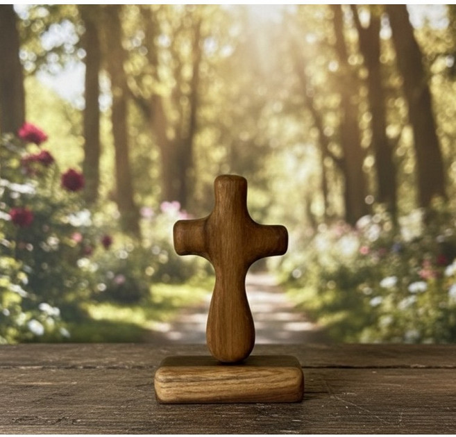 십자가 손십자가 통원목 핸드메이드 친환경마감