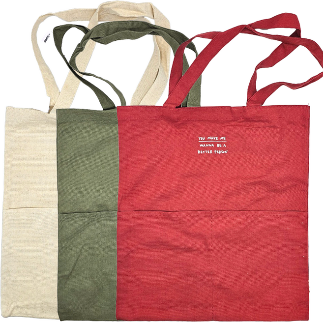 에코백 면100% 당일발송 보조가방 L사이즈 36x40cm 앞주머니