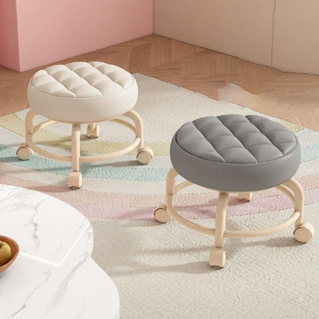 라이프핵 회전의자 앉은뱅이 회전의자 이동의자 청소의자, 아이보리