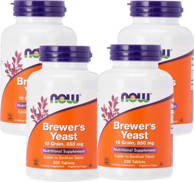 [Now Foods] 맥주효모 10 곡물 650 mg 200 타블렛 4 SET