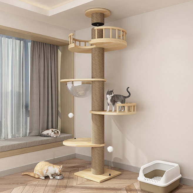 대형묘캣타워 뚱냥이 놀이터 튼튼한 빌라 등반 노묘 6단 숨숨집 사진 타입 인테리어 비고, 주문 비고 패키지11, 1개
