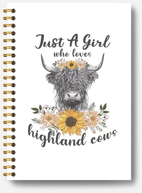 Guymn Autism Highland Cow 노트 자폐 엄마 선물 저널 Neurovarious ASD 인식 수용 하드커버 나선형 노트 여성용 하이랜드 소 선물 14.9, Highland Cow-8